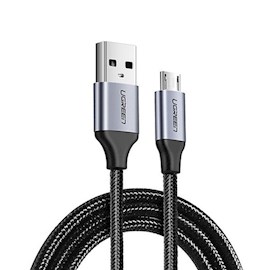 USB კაბელი UGREEN US290 (60148), USB 2.0 to Micro USB Cable, 2m, Black